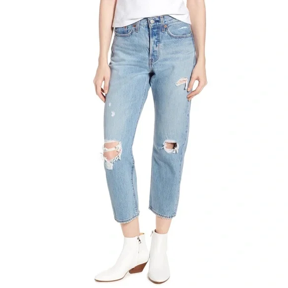 Wedgie Straight Ripped Jeans - High Rise - Picture 5 of 7